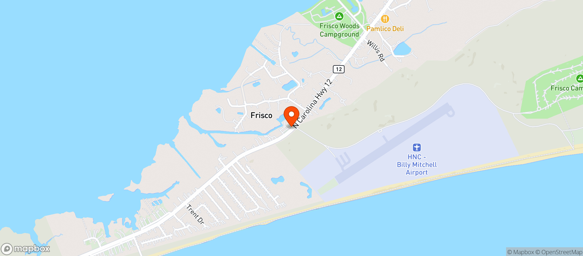 Map showing Frisco Shopping Center