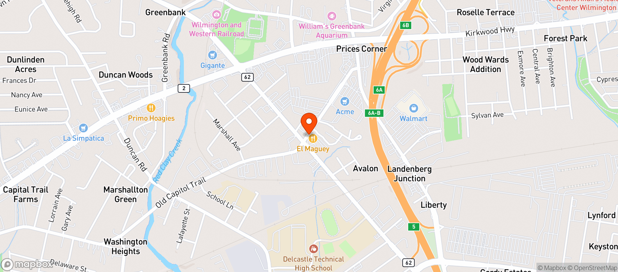 Map showing El Maguey Mexican Cuisine & Bar