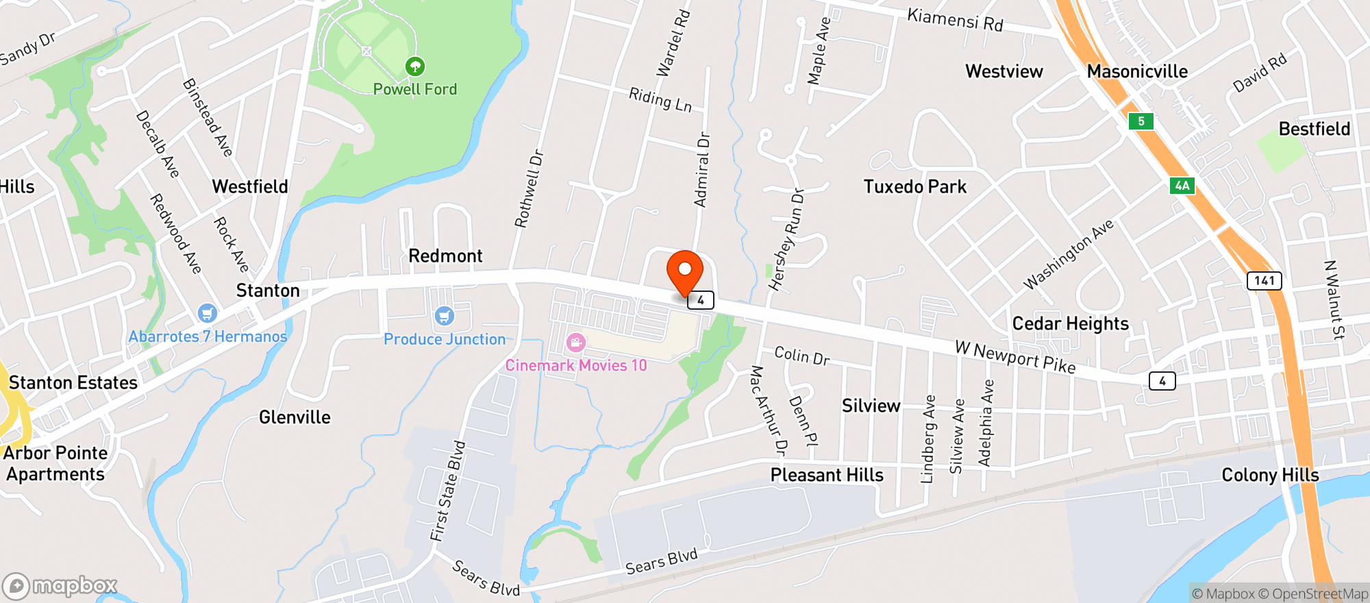 Map showing Plaza Liquors