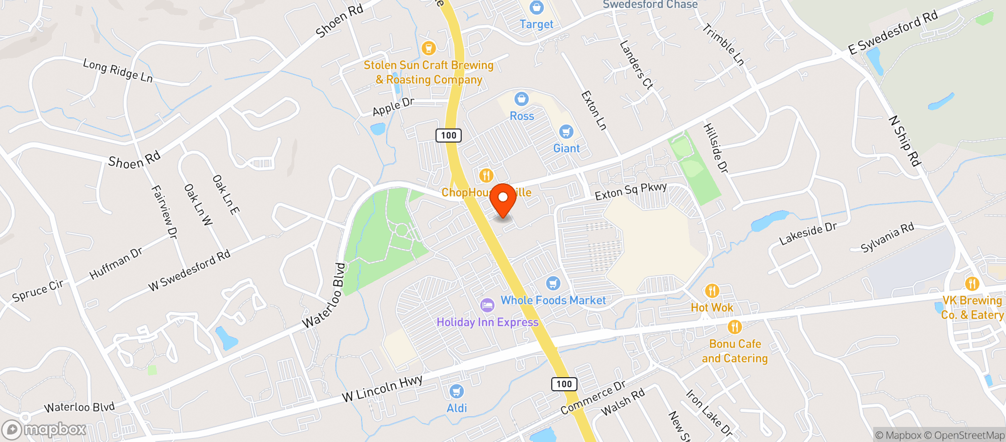 Map showing Vitamin Shoppe - Exton