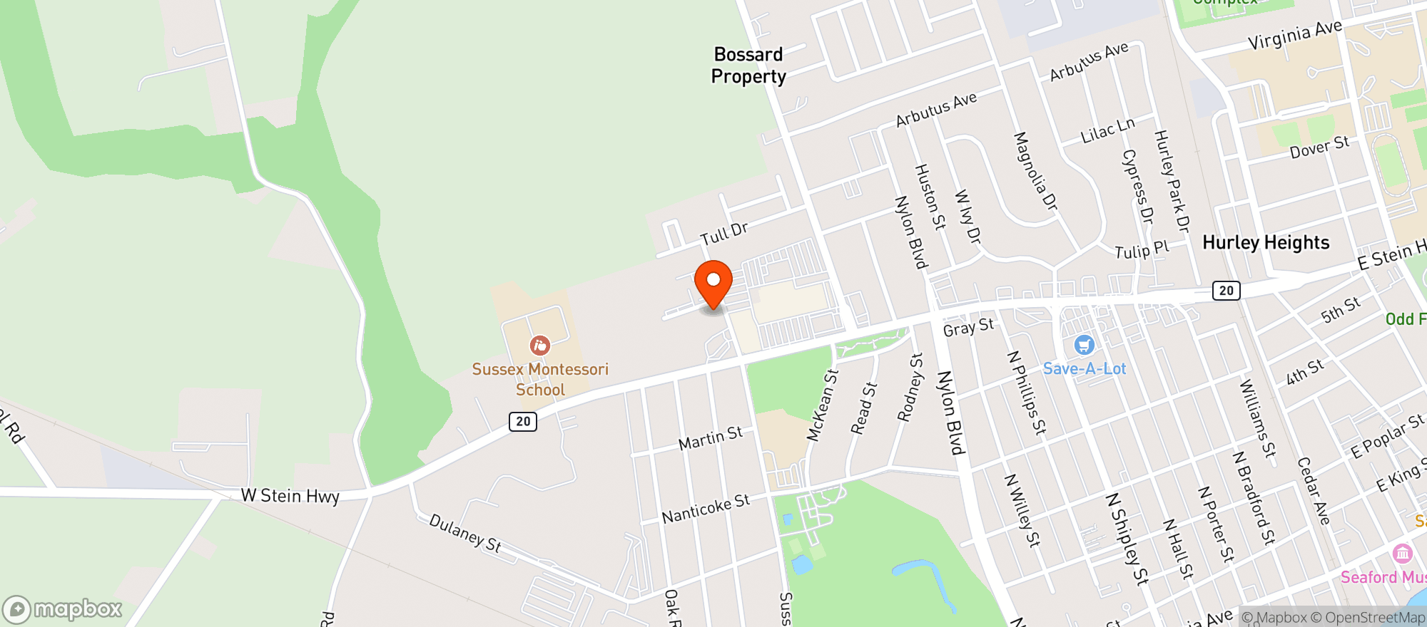 Map showing Nylon Package Store