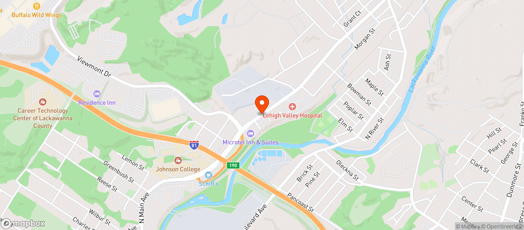 Map showing Colarussos Coal Fire Pizza