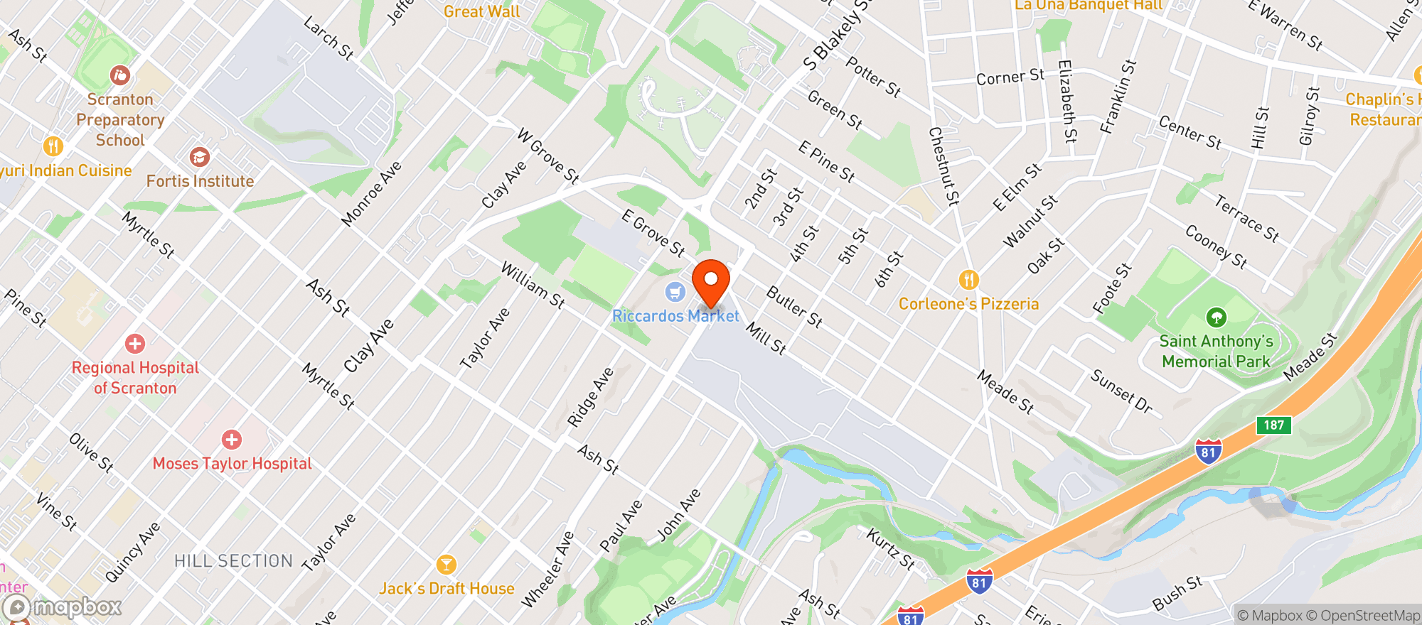 Map showing Als Quick Stop