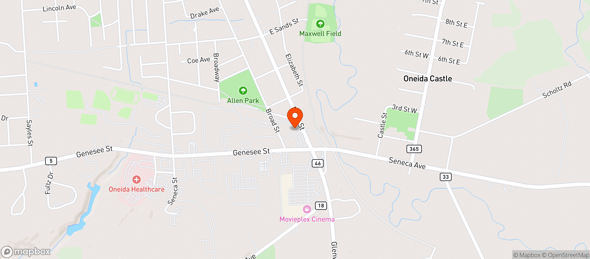 Map showing Oneida Wine and Liquor
