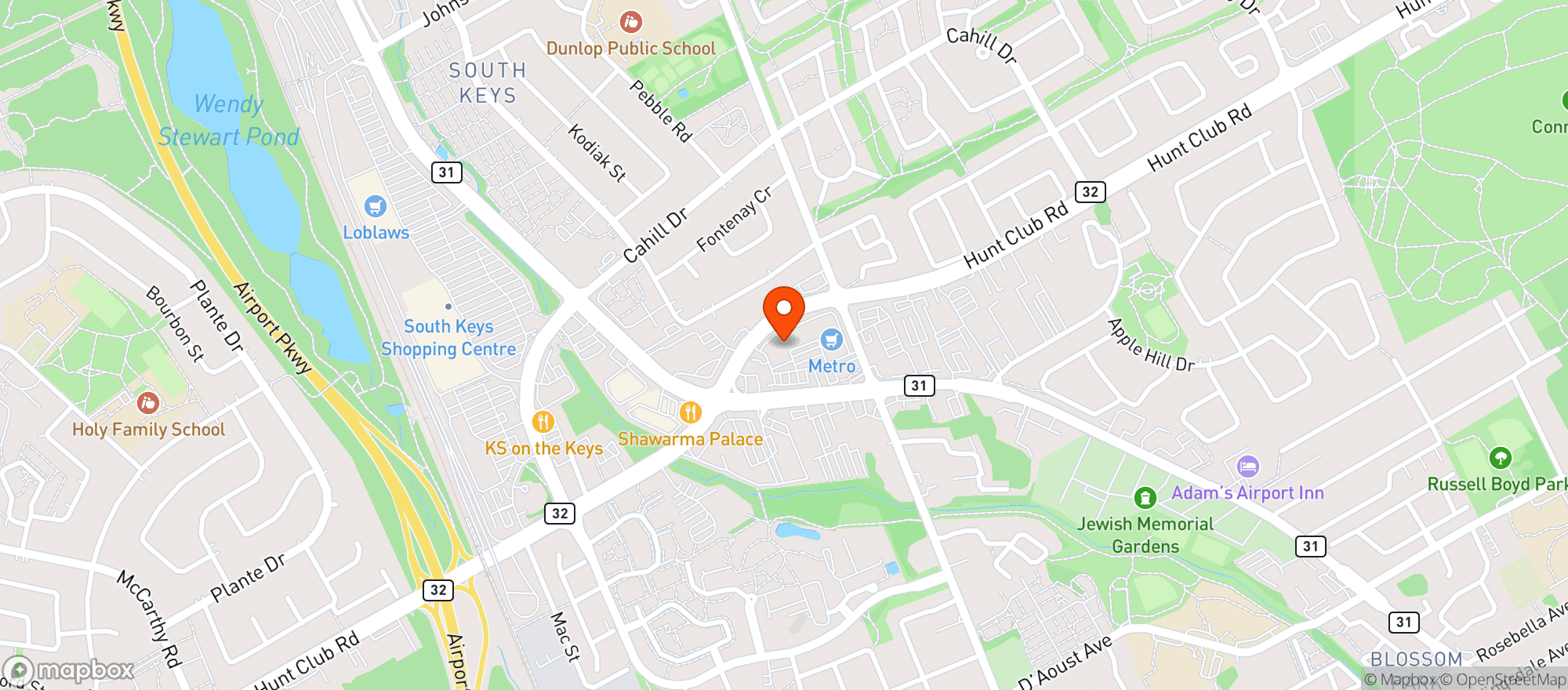 Map showing Metro Ontario