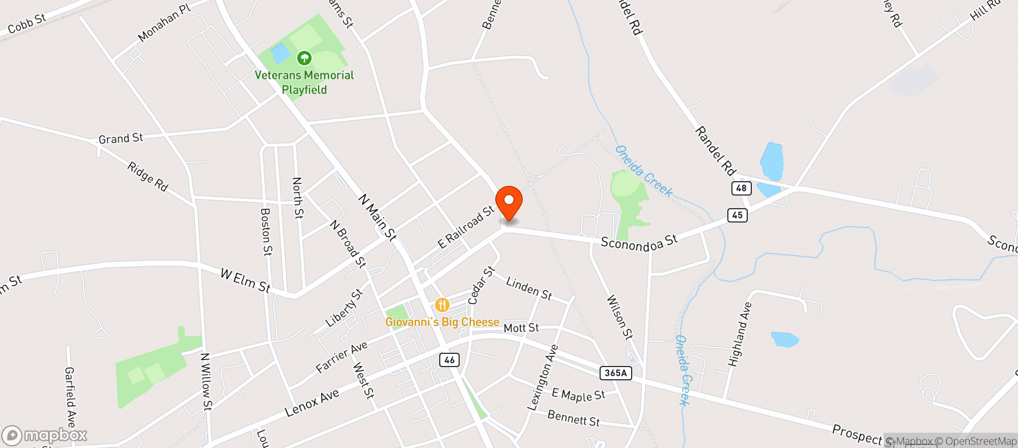 Map showing Central Distributing