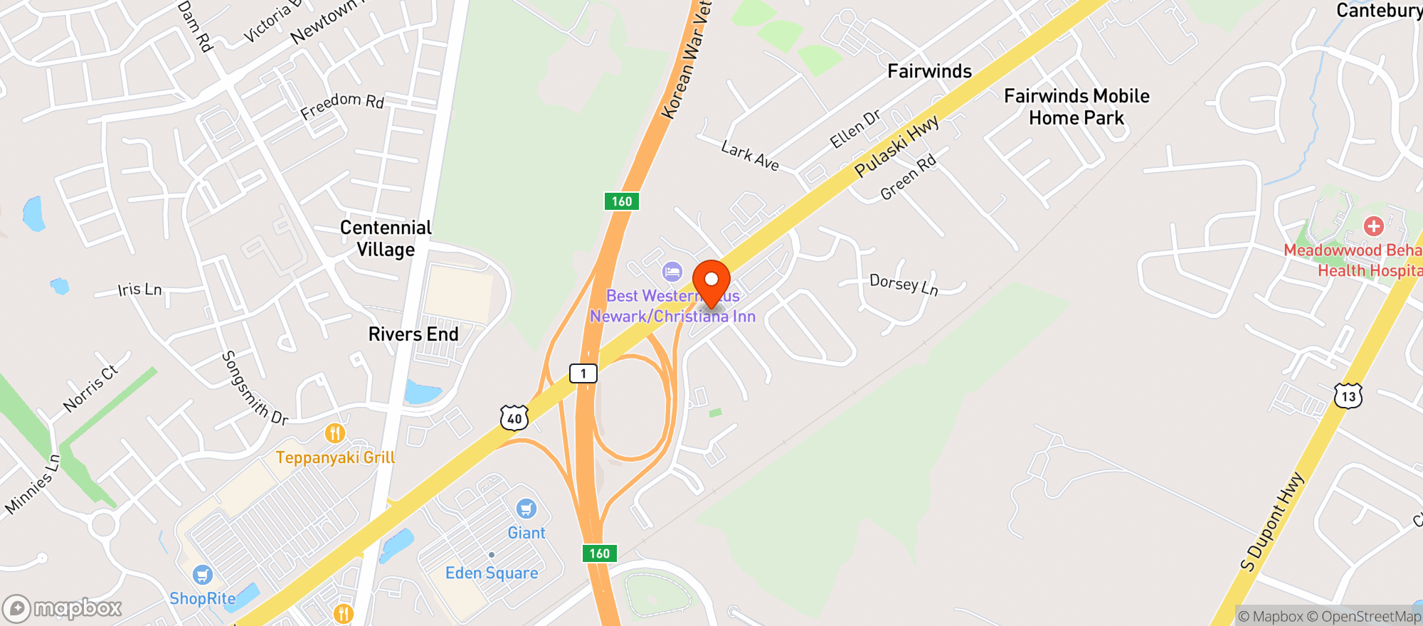Map showing Texas Roadhouse