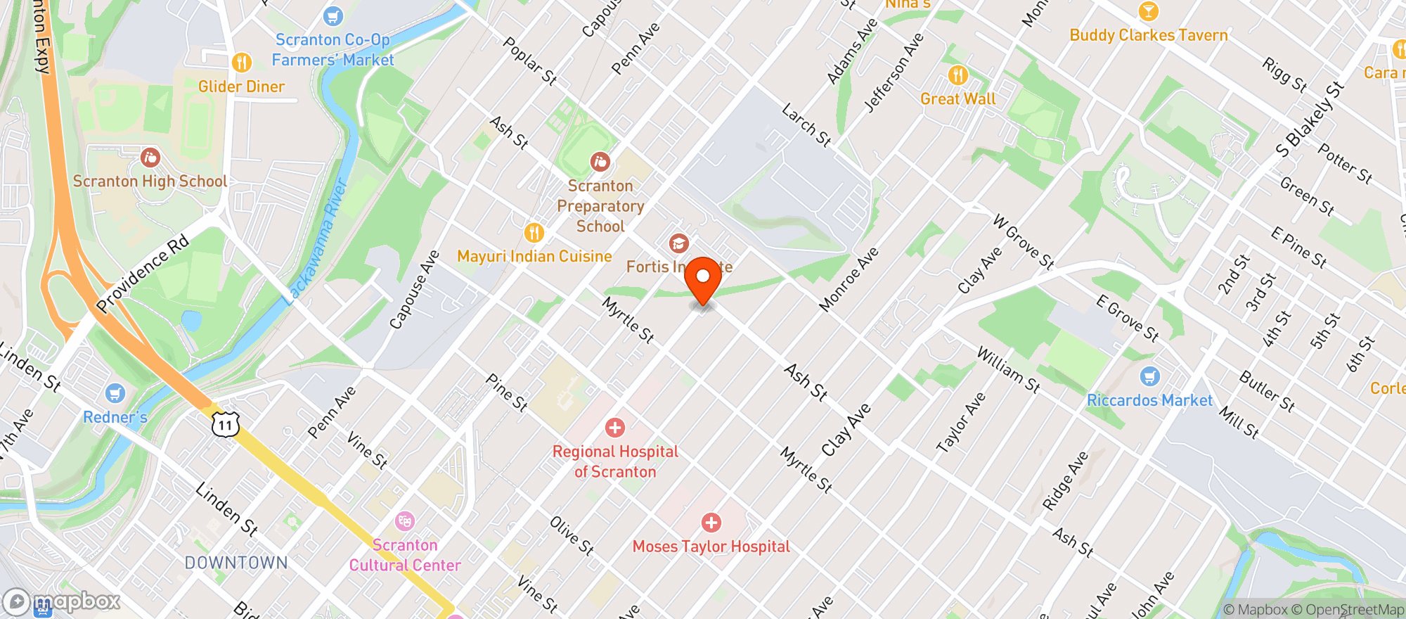 Map showing Valley Supermarket Beer