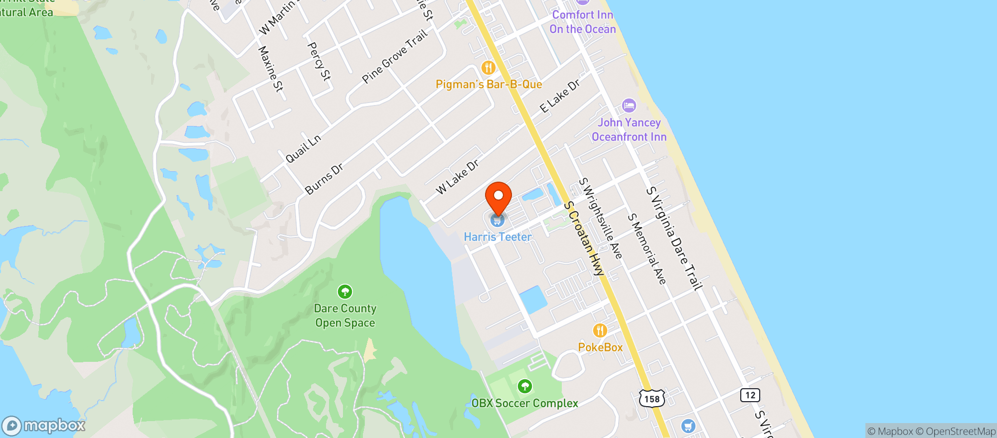 Map showing Harris Teeter