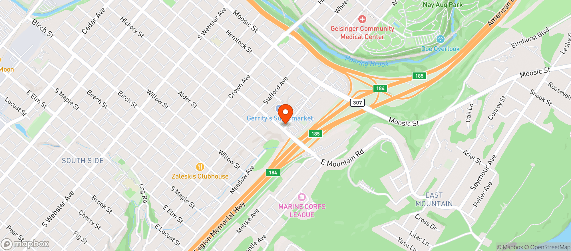 Map showing The Fresh Grocer