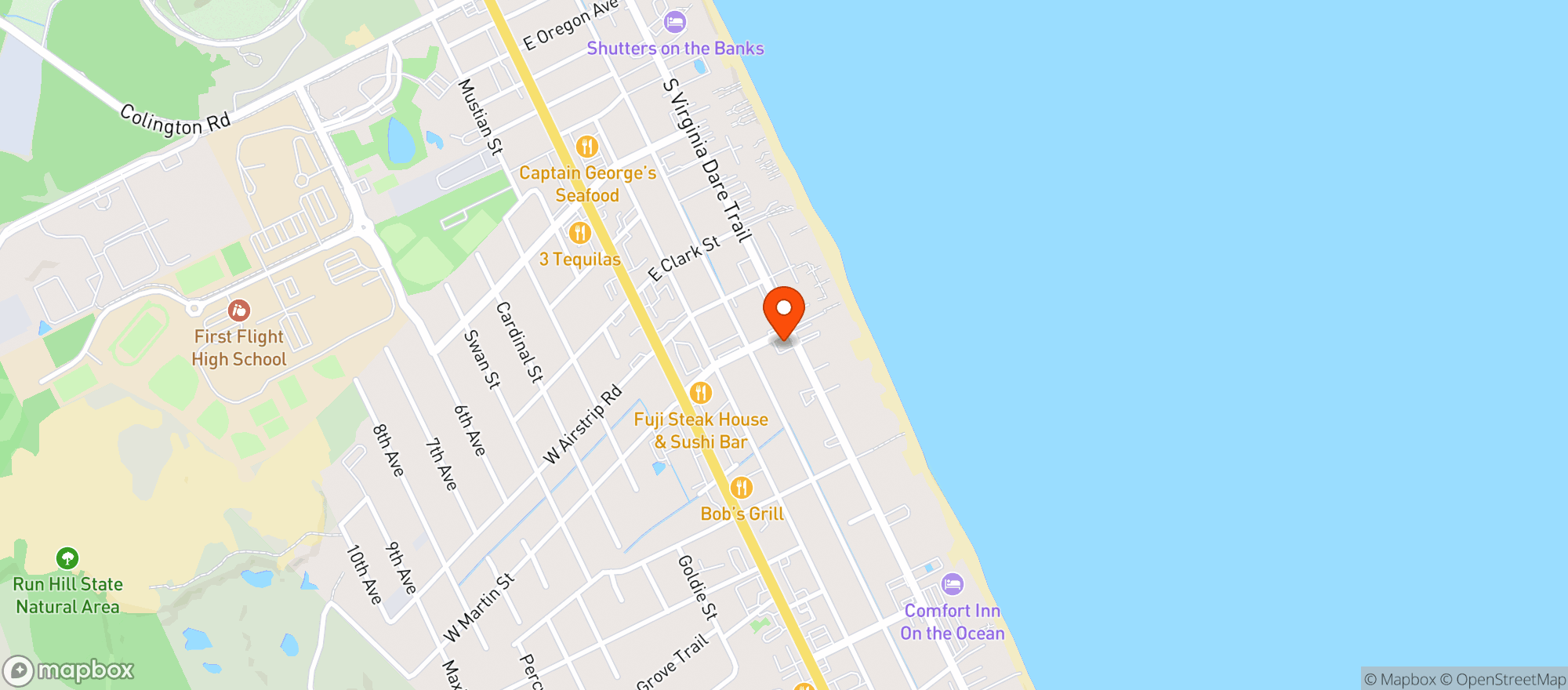 Map showing Bonzer Shack