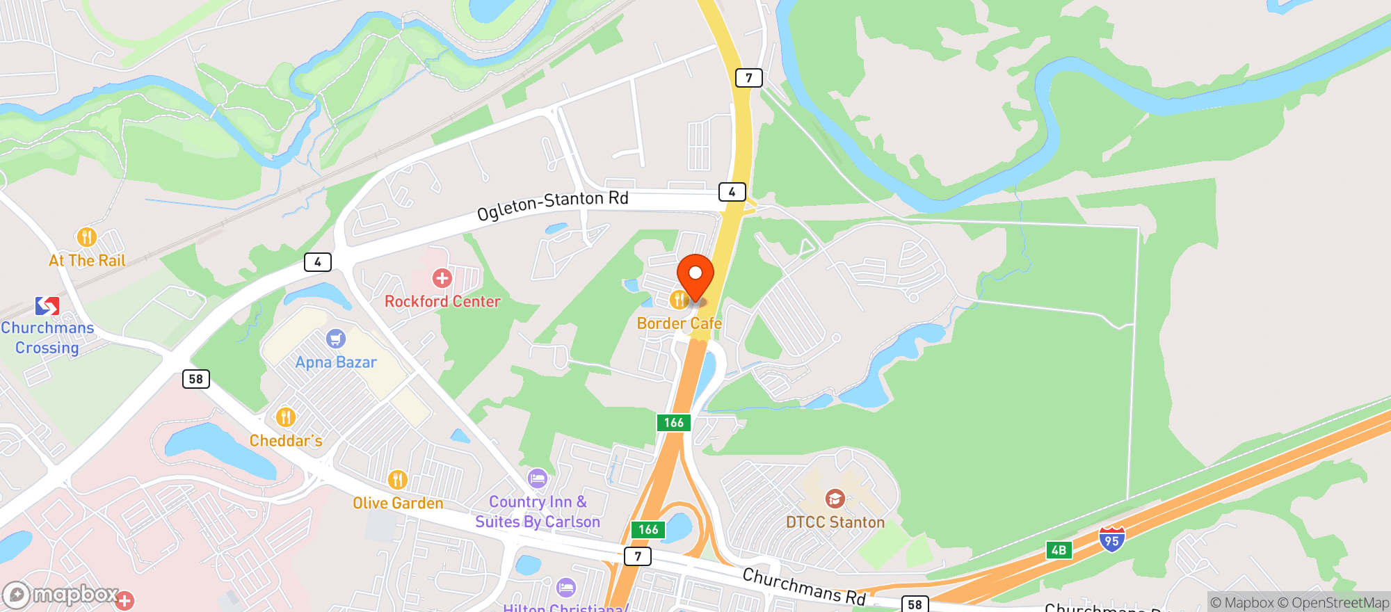 Map showing Border Cafe
