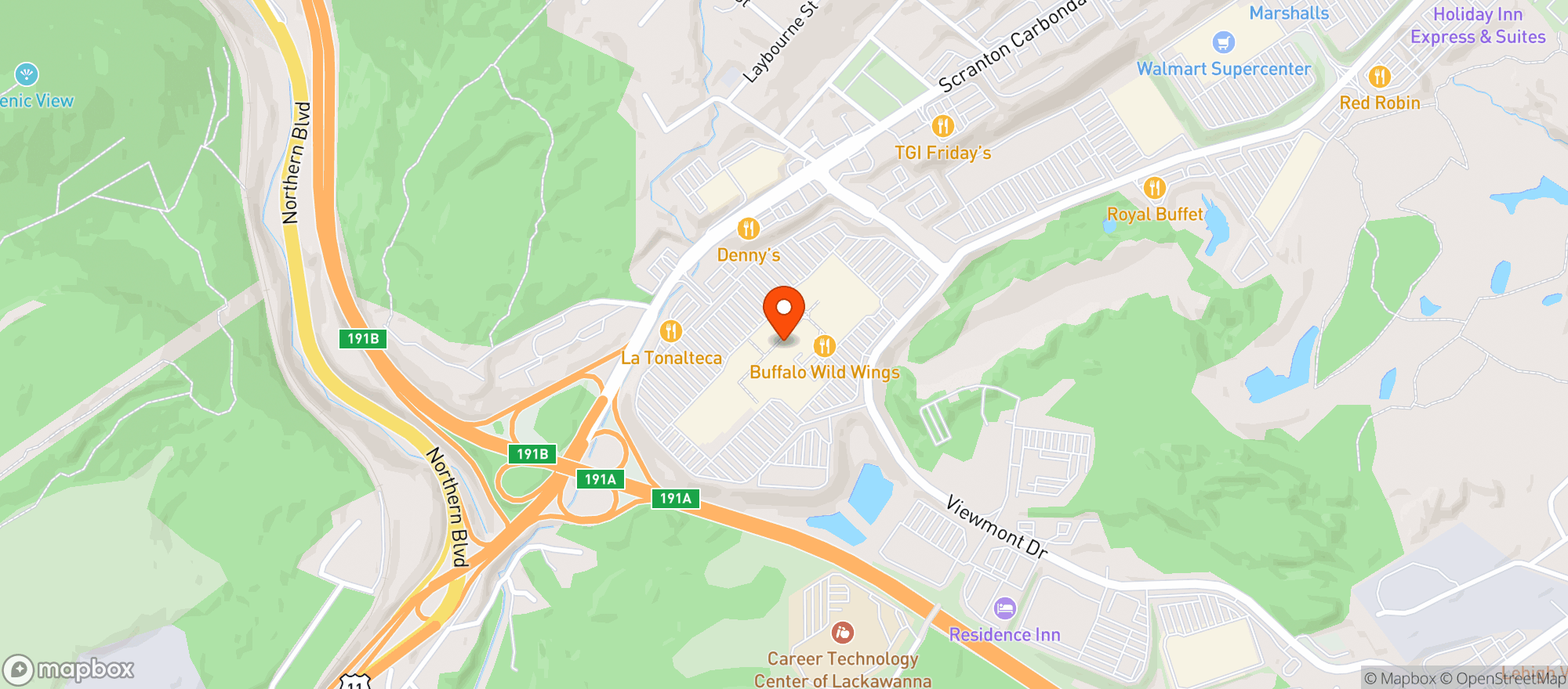 Map showing BUFFALO WILD WINGS GRIL #521