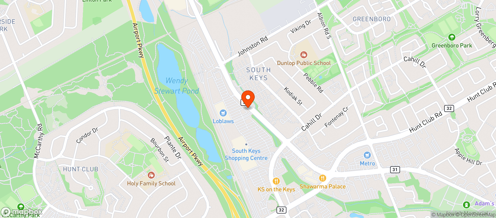 Map showing Staples