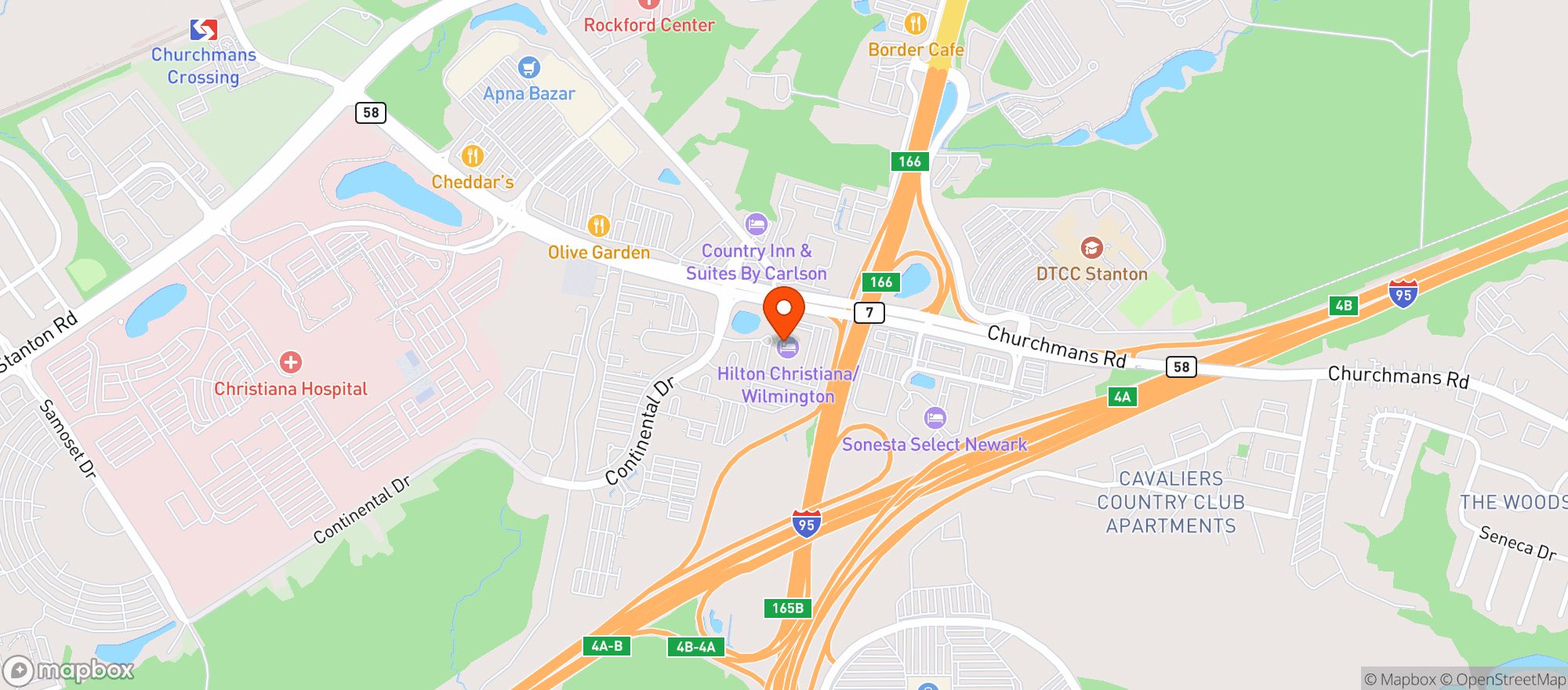 Map showing Hilton