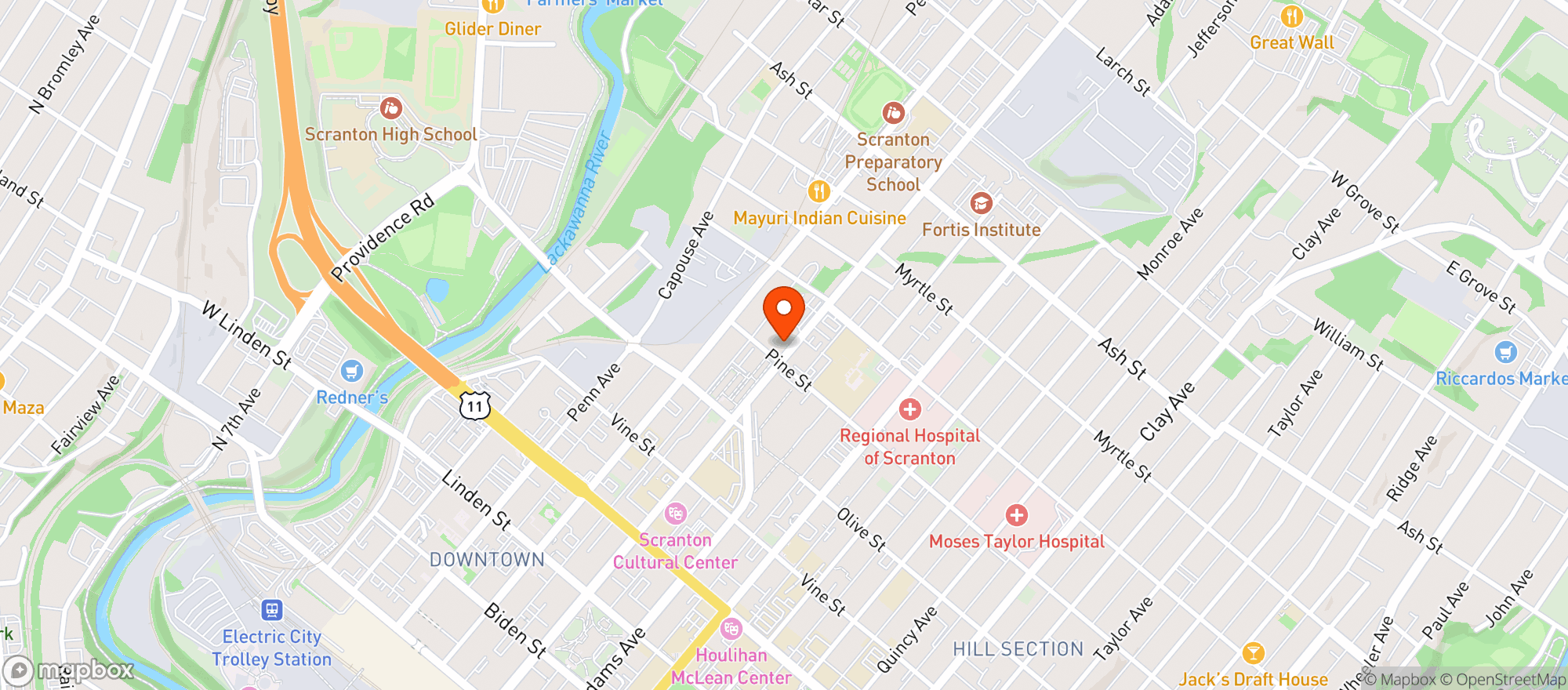 Map showing Coopers Seafood House