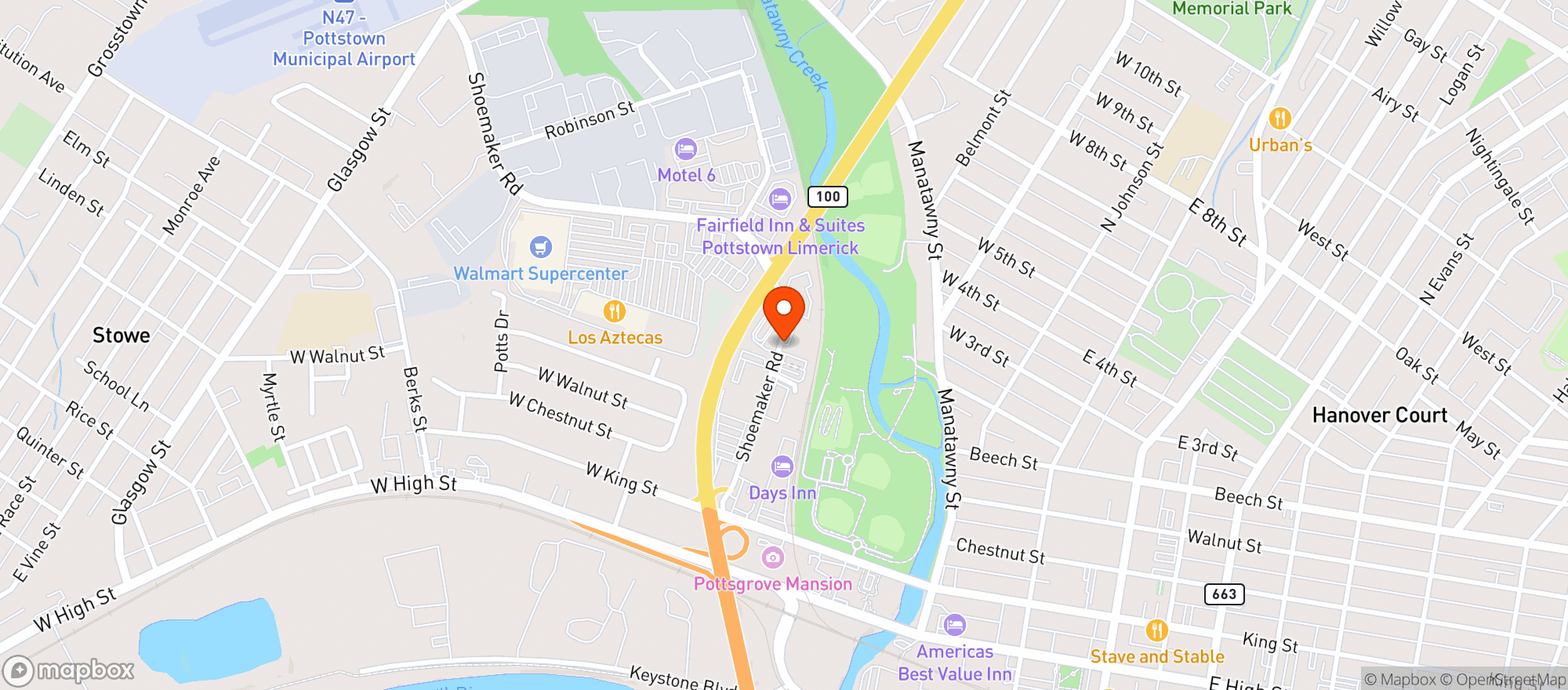 Map showing Frank A Smith Beverages