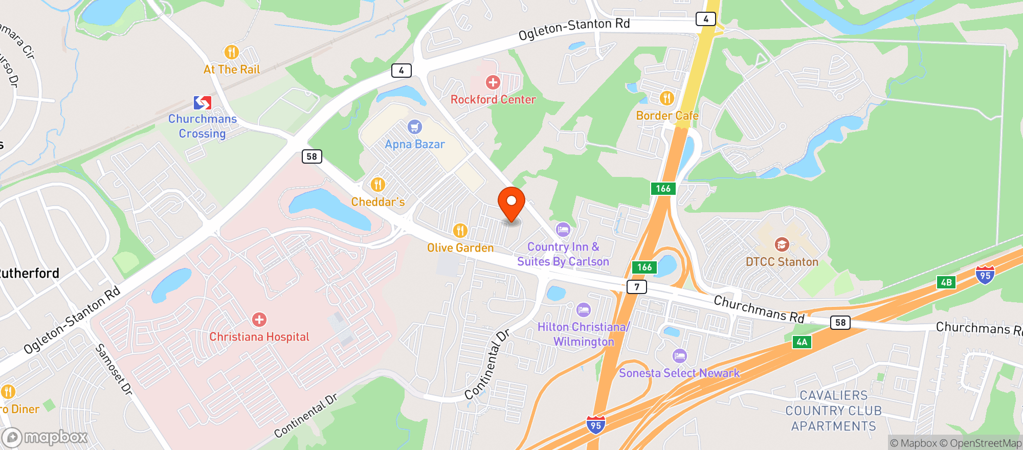 Map showing Firebirds Wood Fired Grill