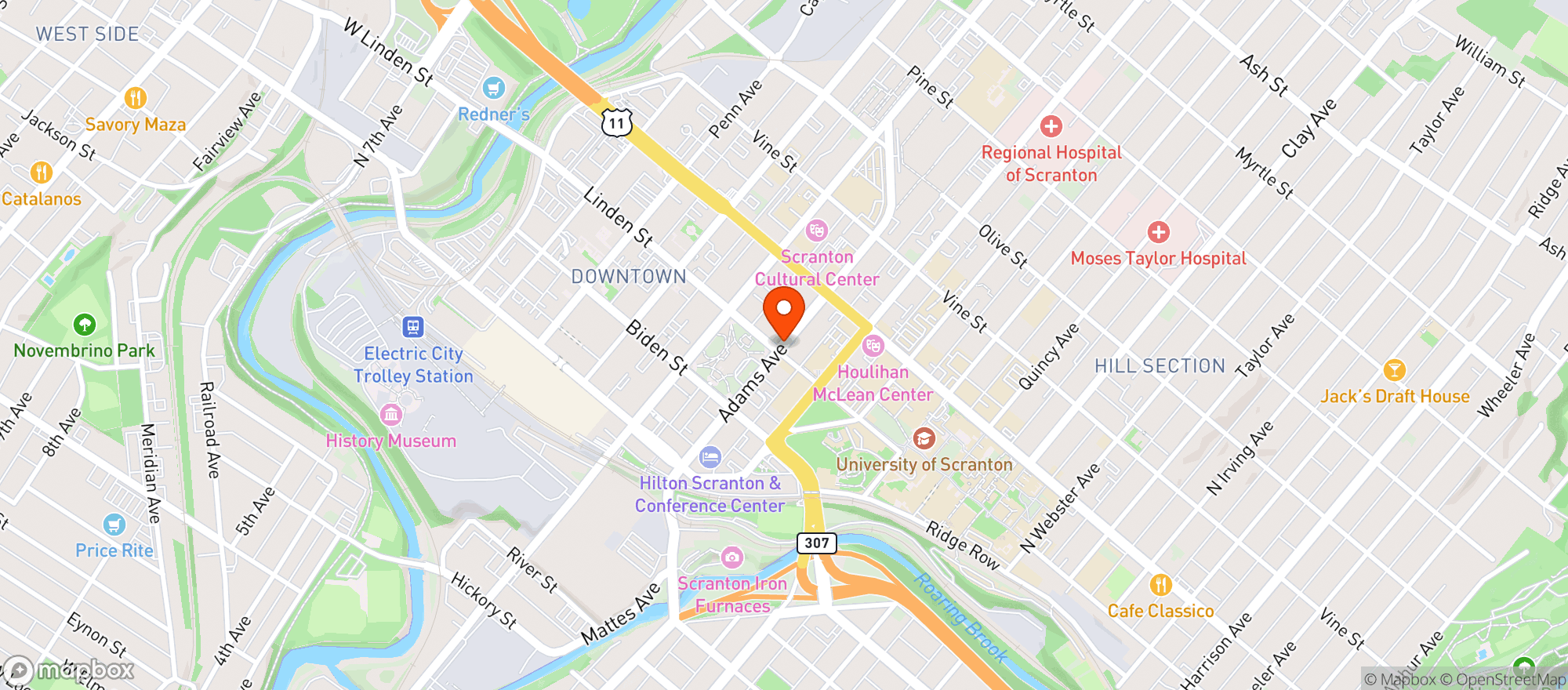 Map showing City Market & Cafe