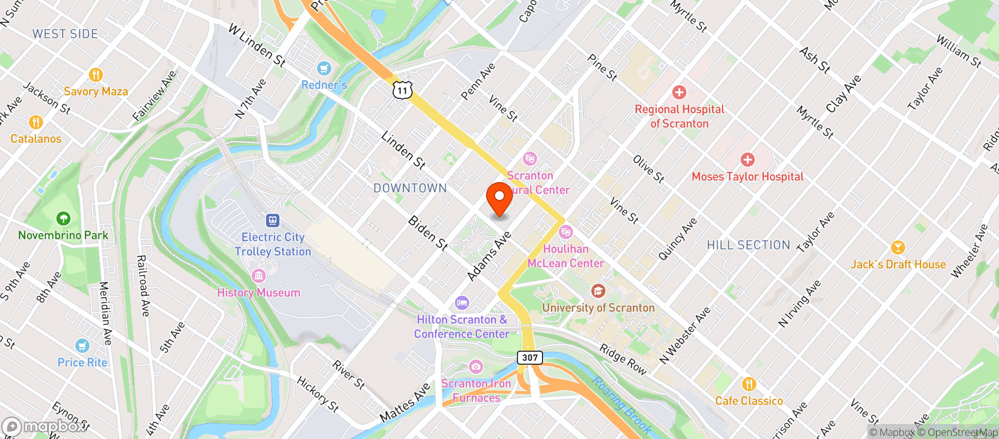 Map showing Backyard Ale House
