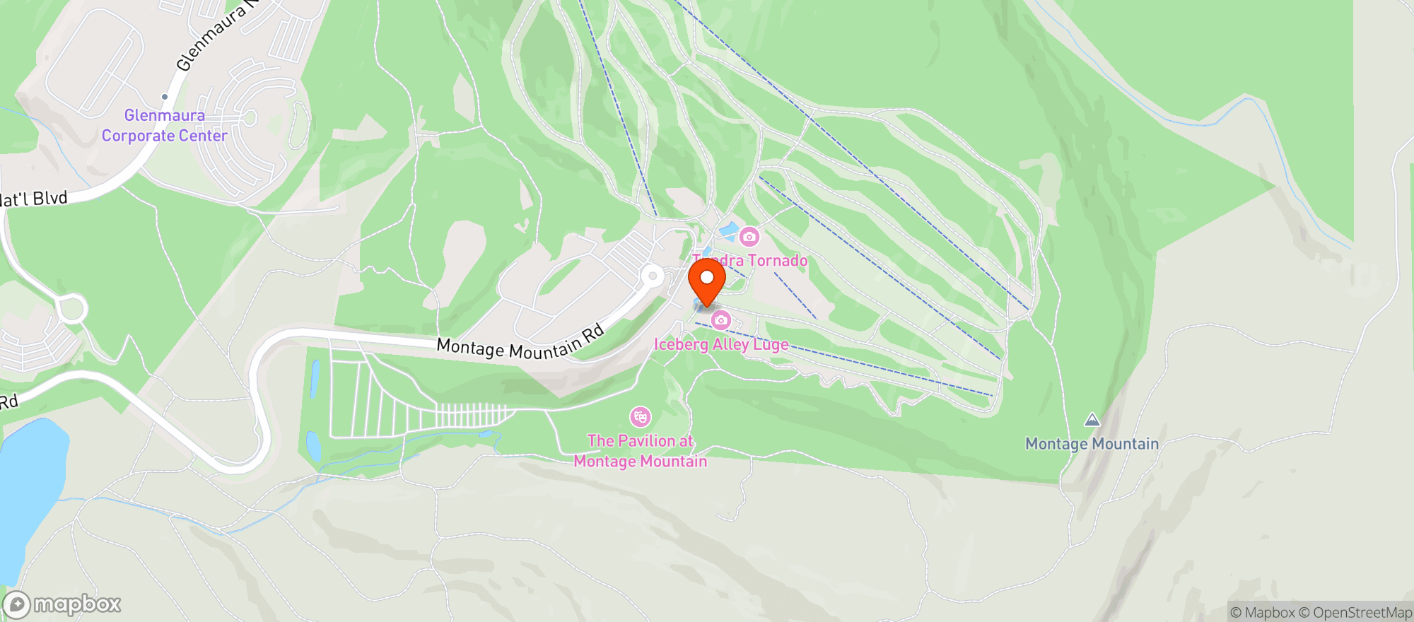 Map showing Montage Mountain Resorts