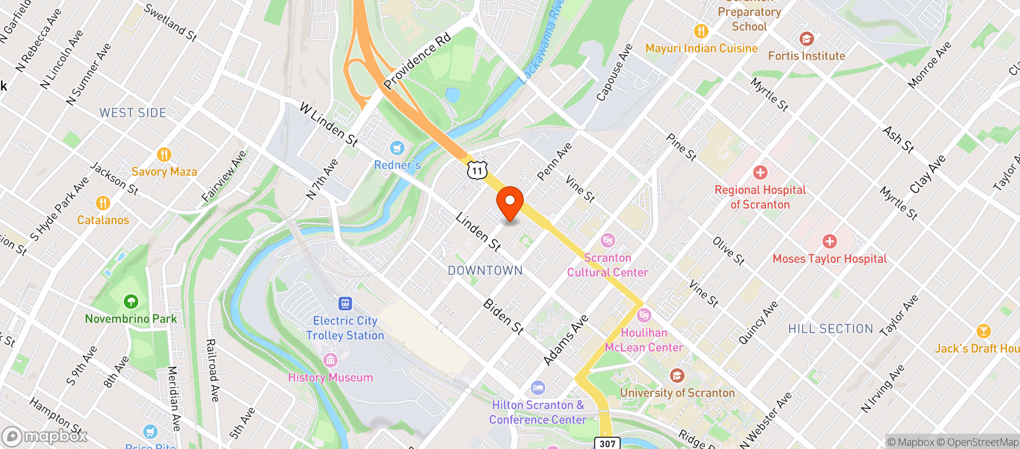 Map showing Av Restaurant And Lounge