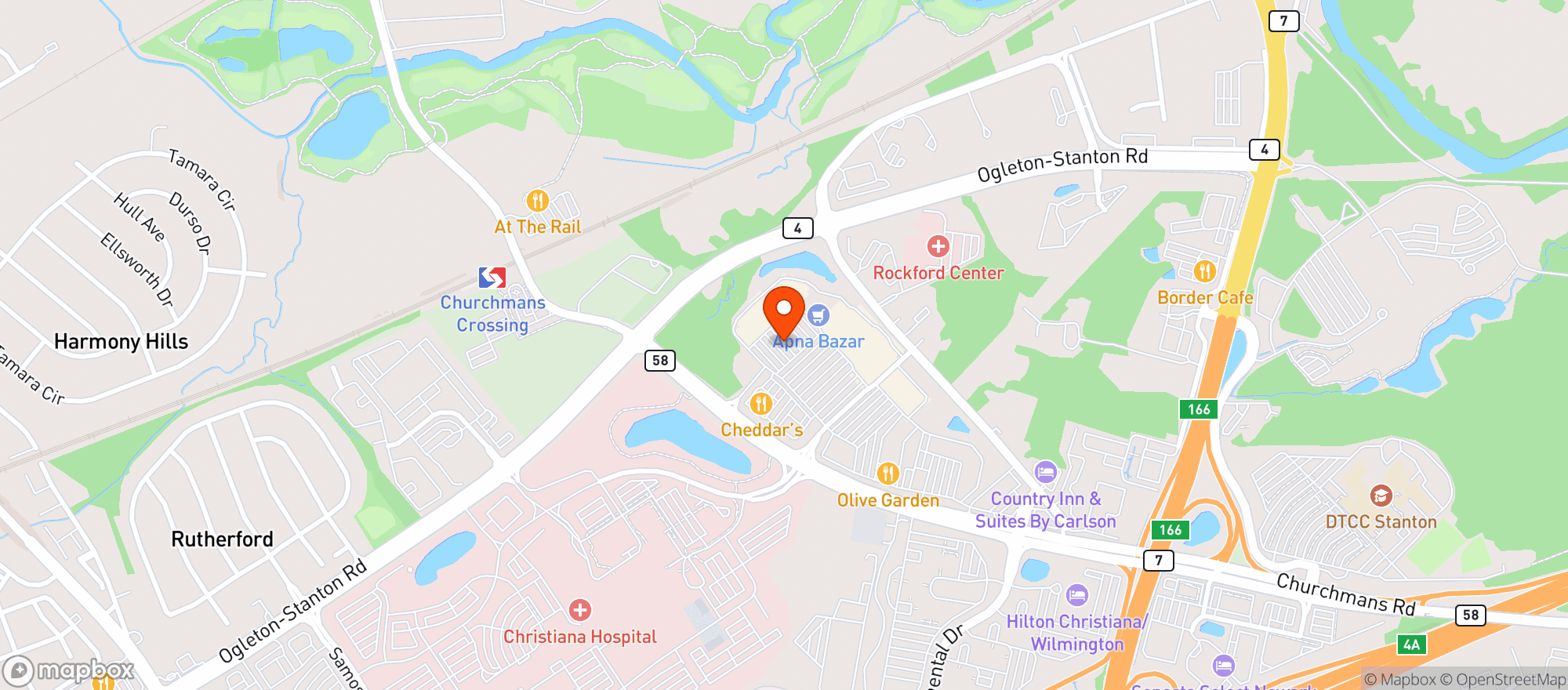 Map showing Millers Ale House
