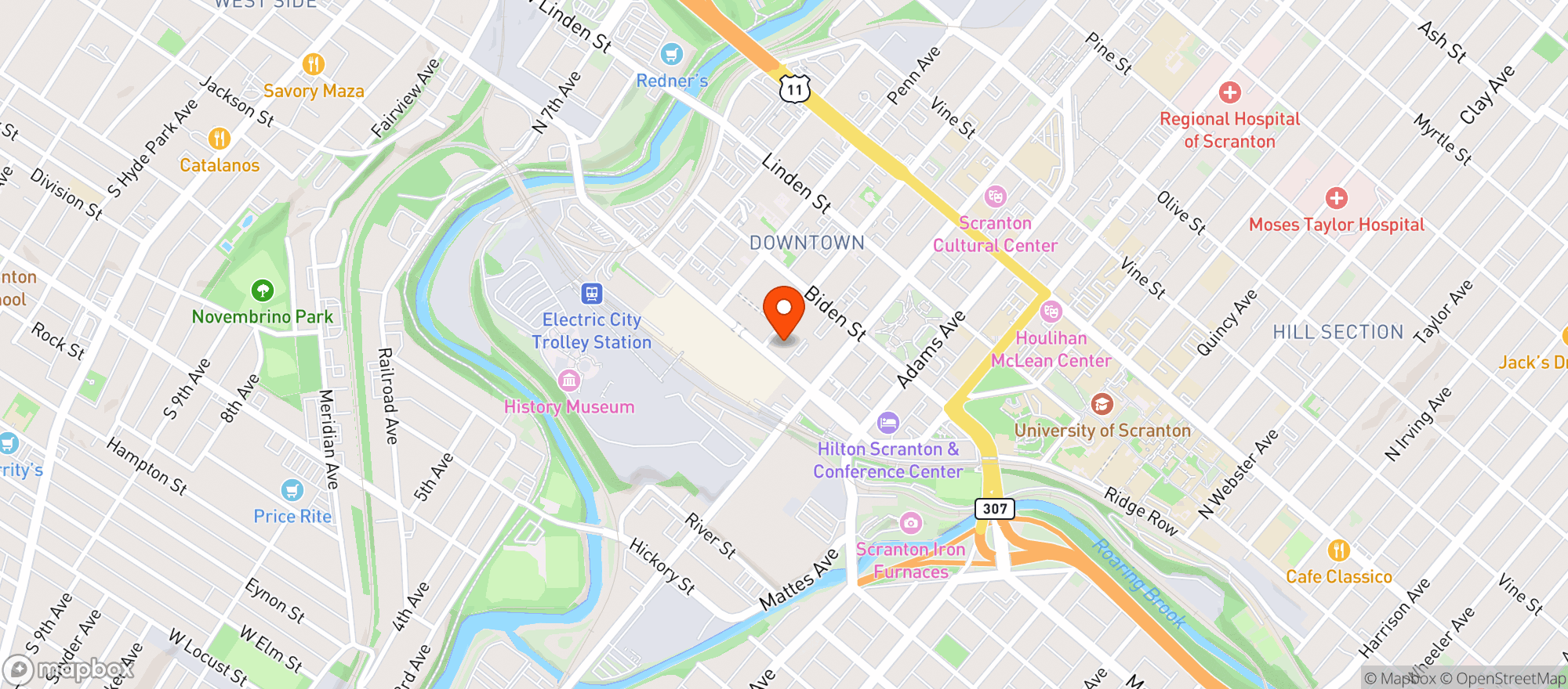 Map showing Oppenheim Building