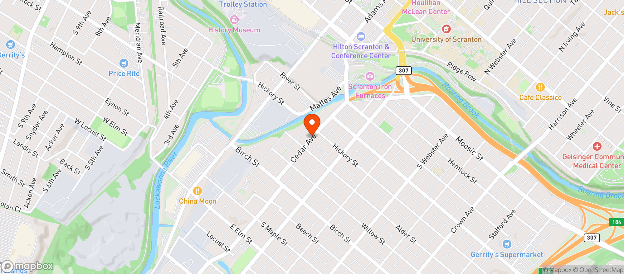 Map showing La Chingada
