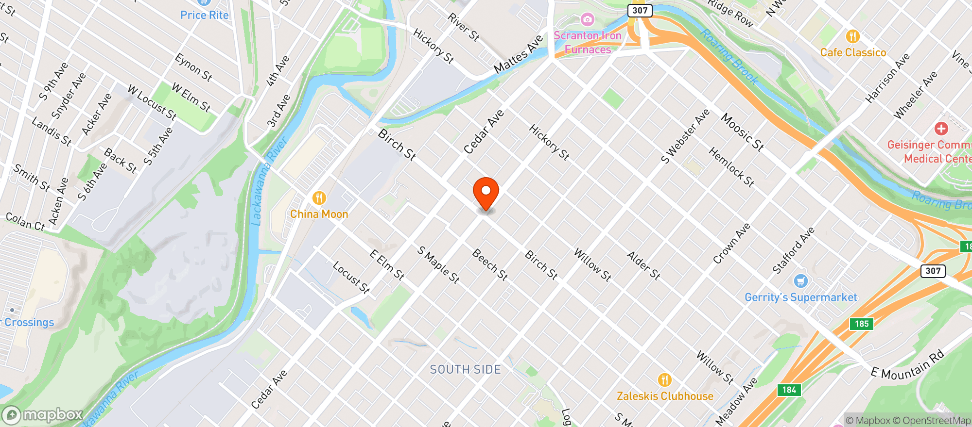 Map showing Italos Restaurant