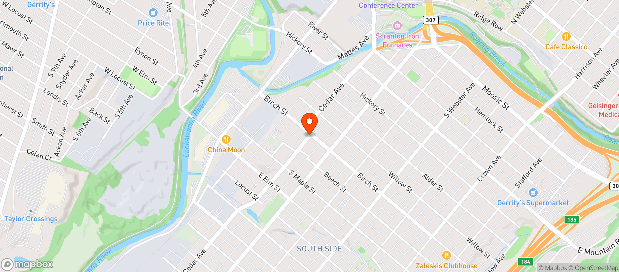 Map showing Ghalleys Family Food Mart