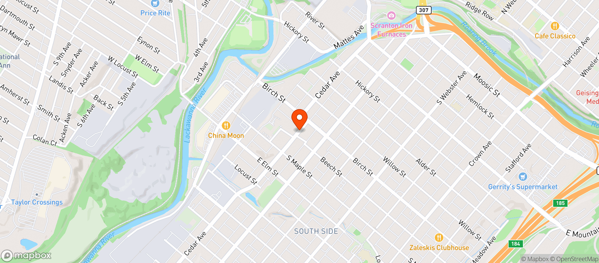 Map showing Luckys Beer & Deli