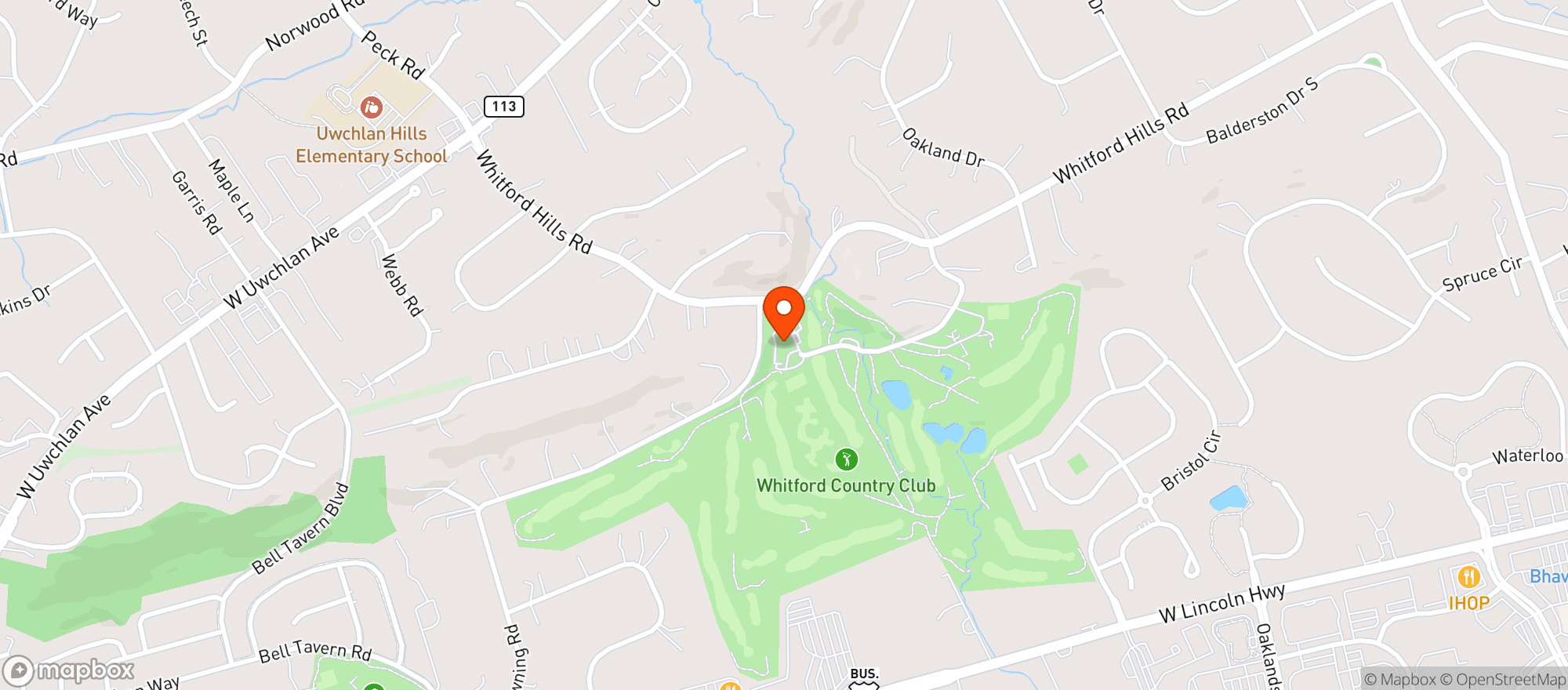 Map showing WHITFORD COUNTRY CLUB