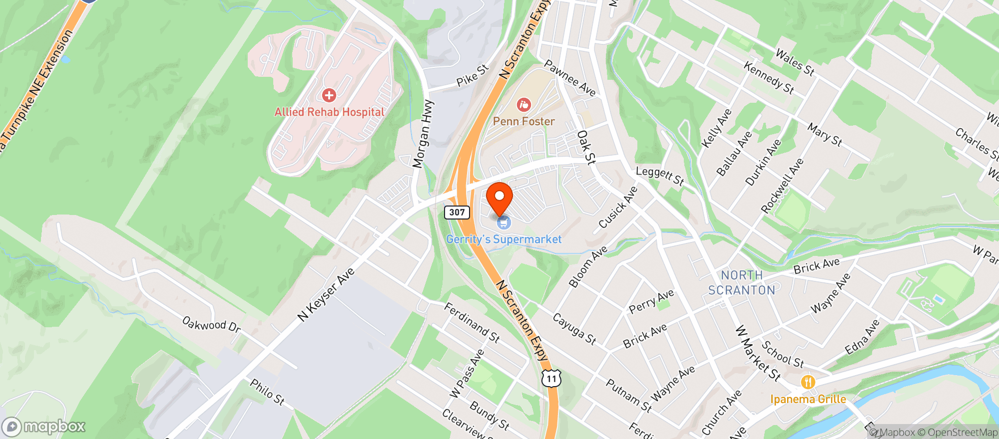 Map showing The Fresh Grocer #483