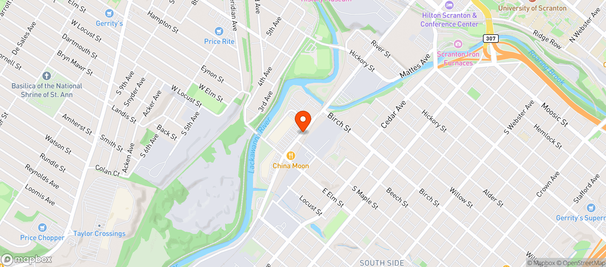 Map showing Mrs Ds