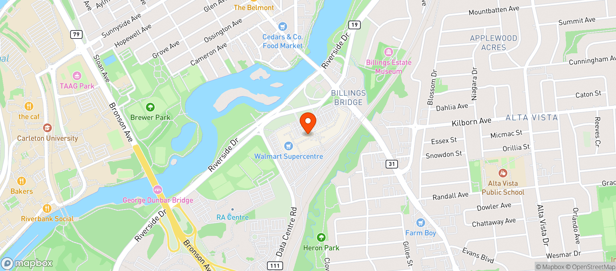 Map showing Natural Food Pantry Riverside