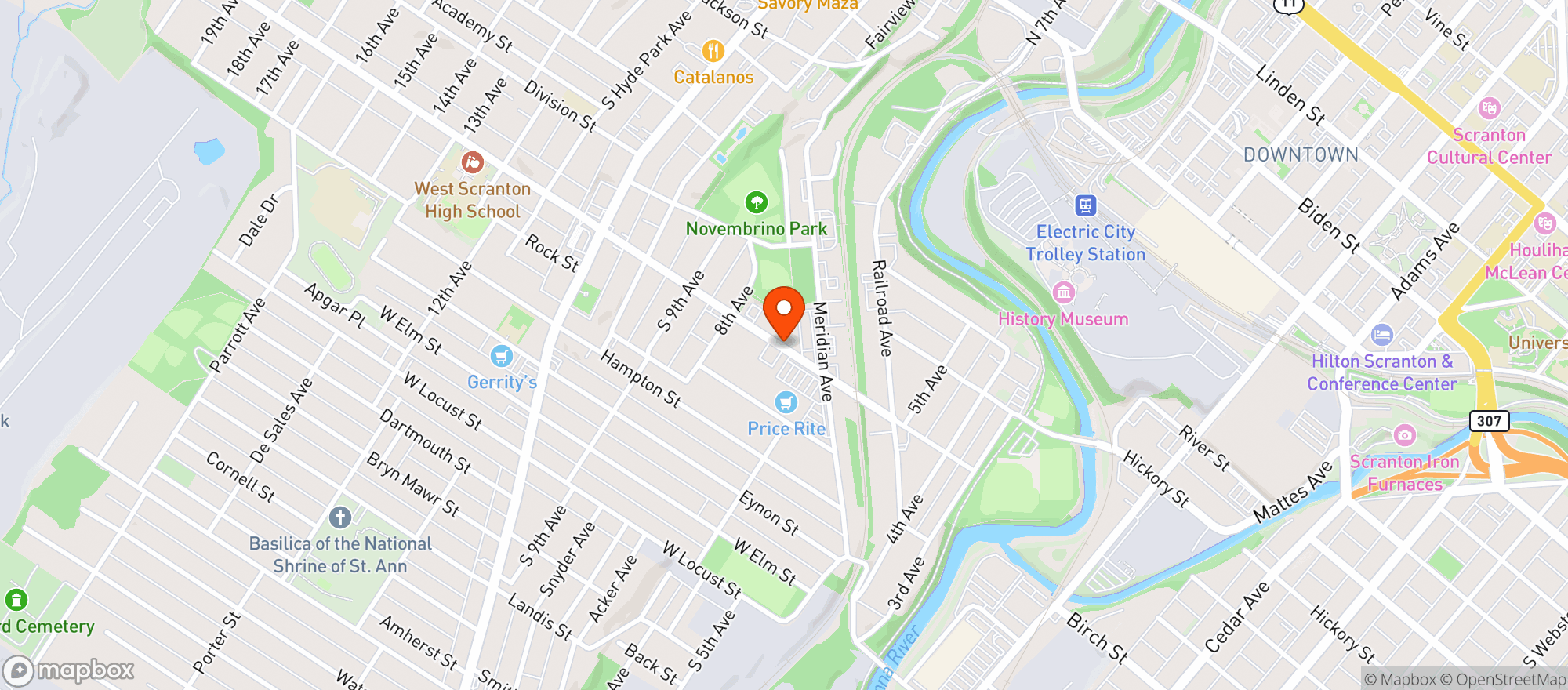 Map showing Cadden Bros Beer
