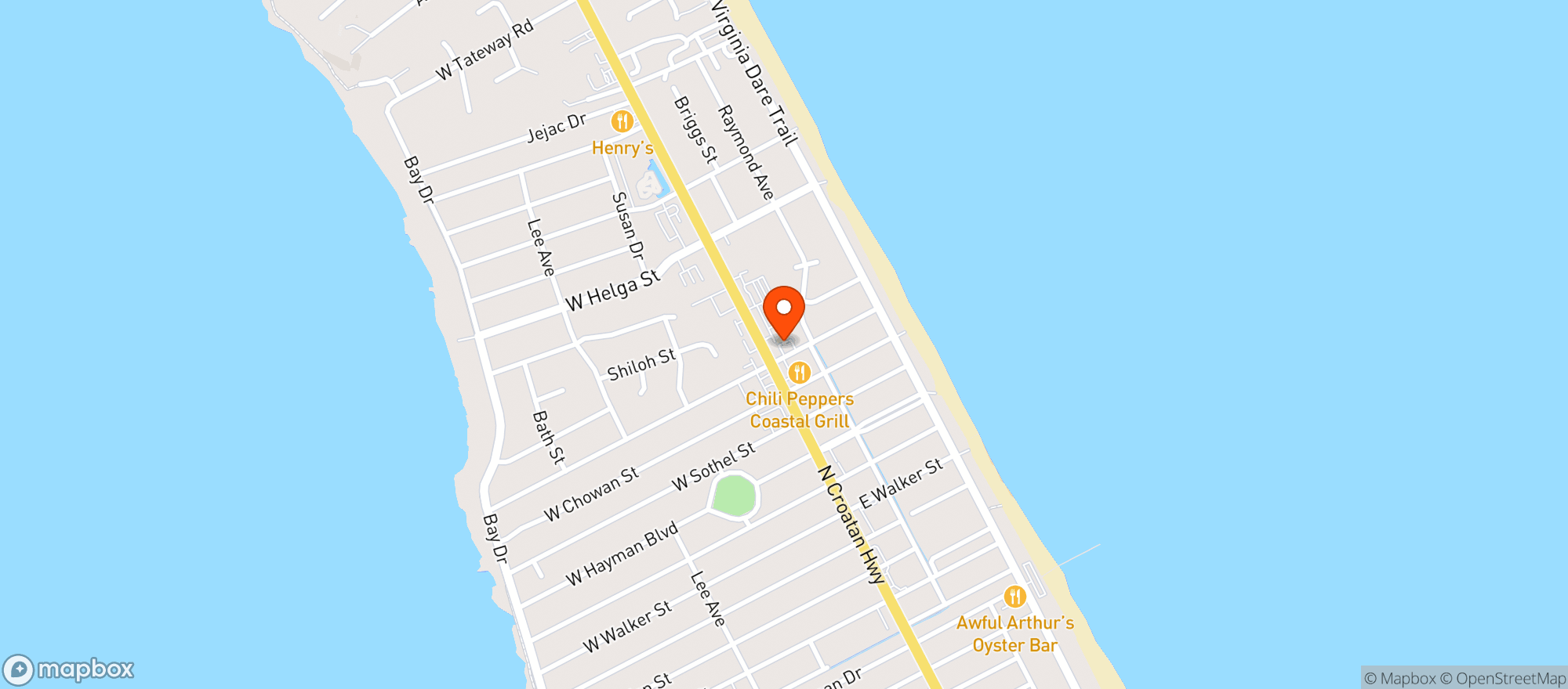 Map showing Brew Thru Kdh