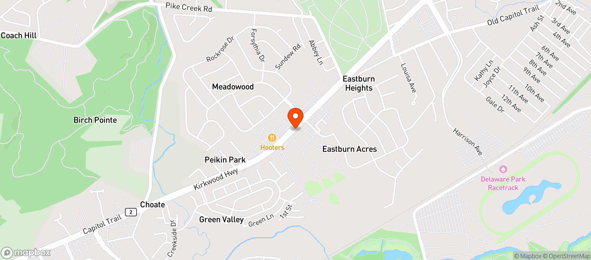 Map showing Kirkwood Country Club