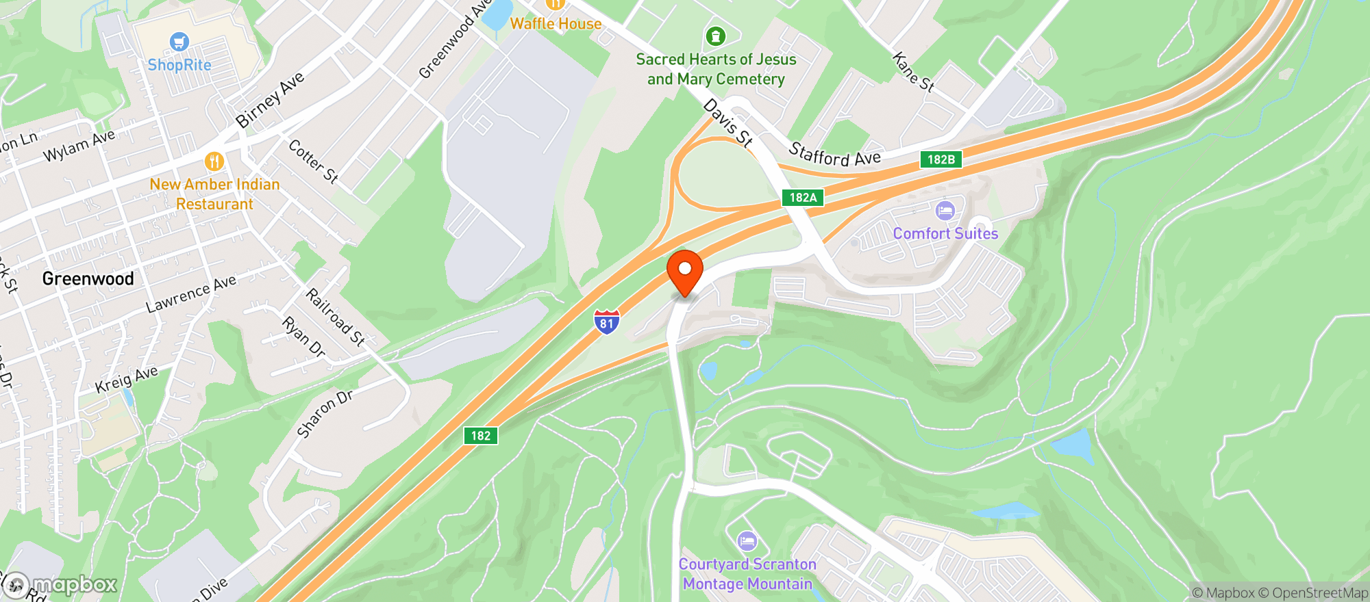 Map showing Montage Beer Works