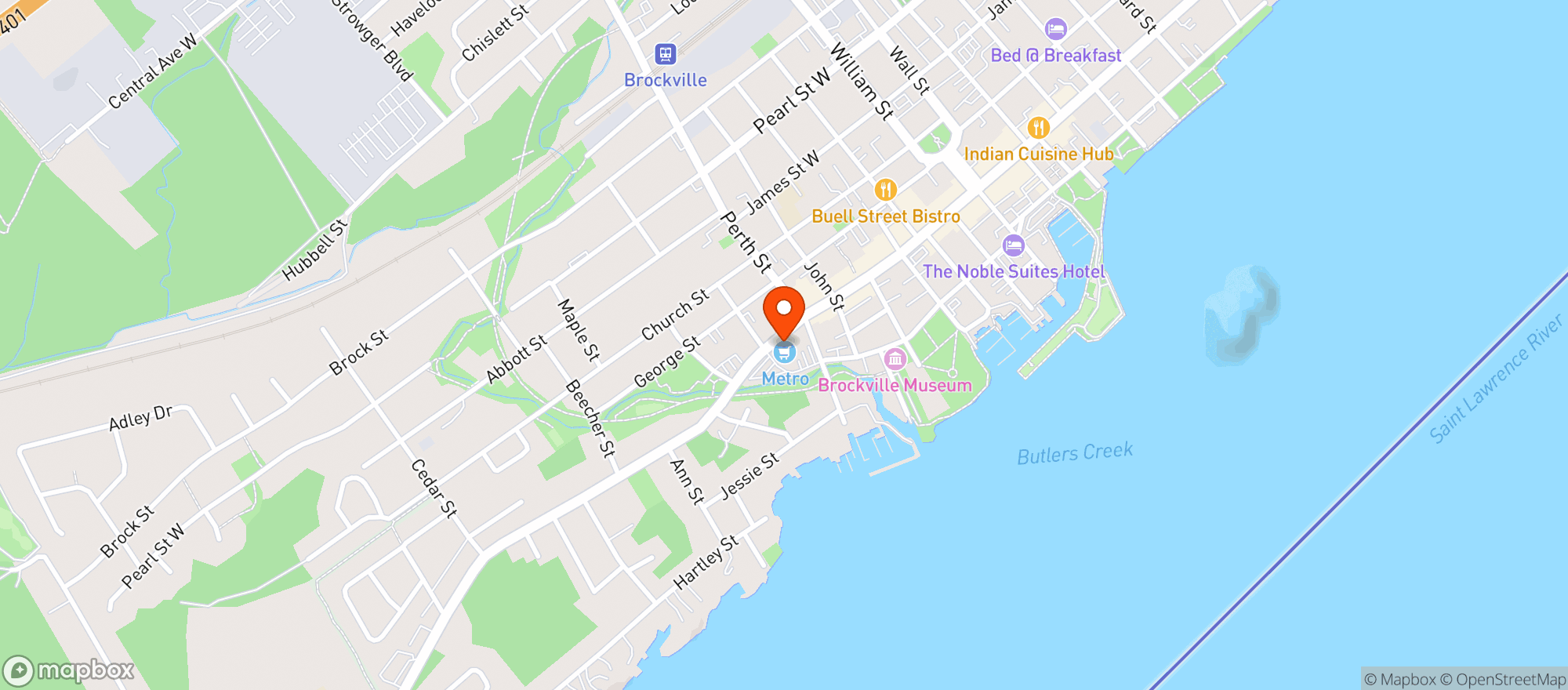 Map showing Metro Ontario