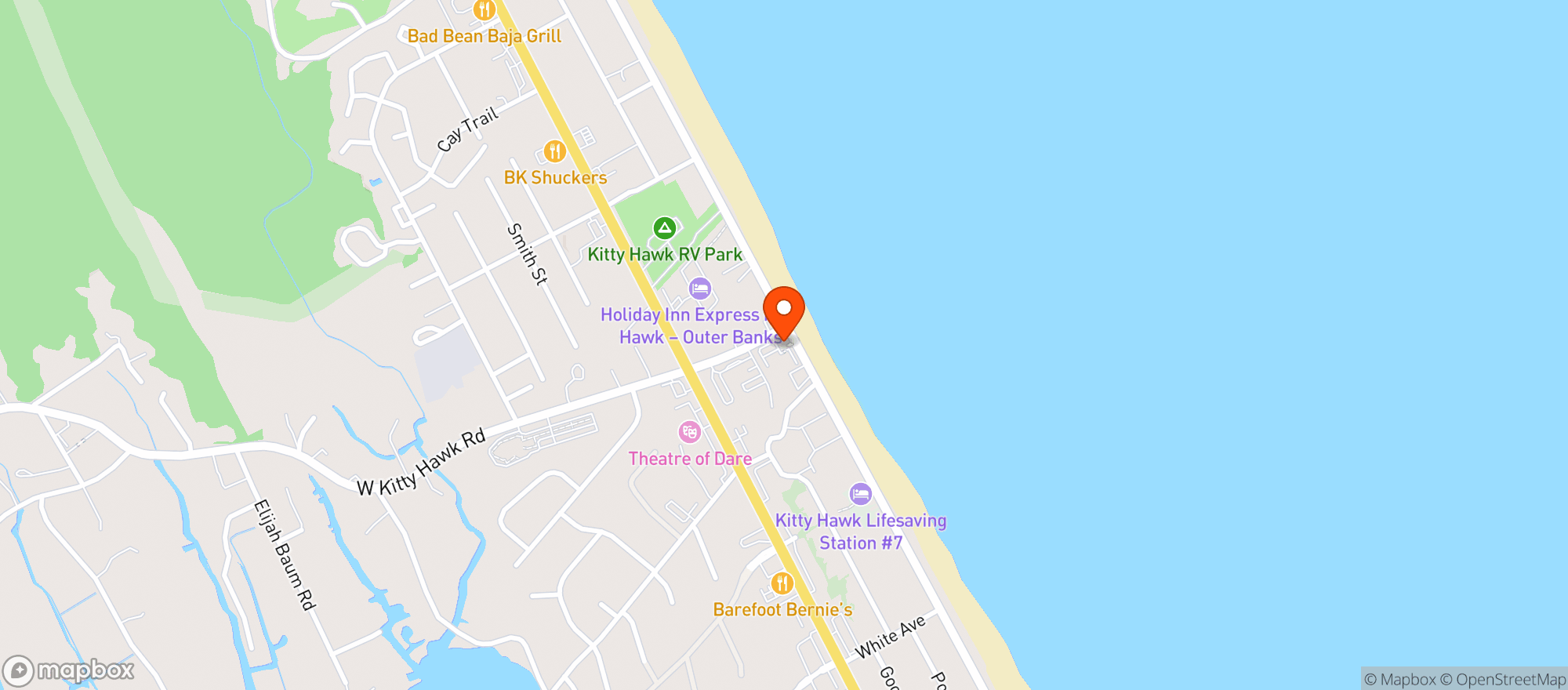 Map showing Black Pelican Seafood Company