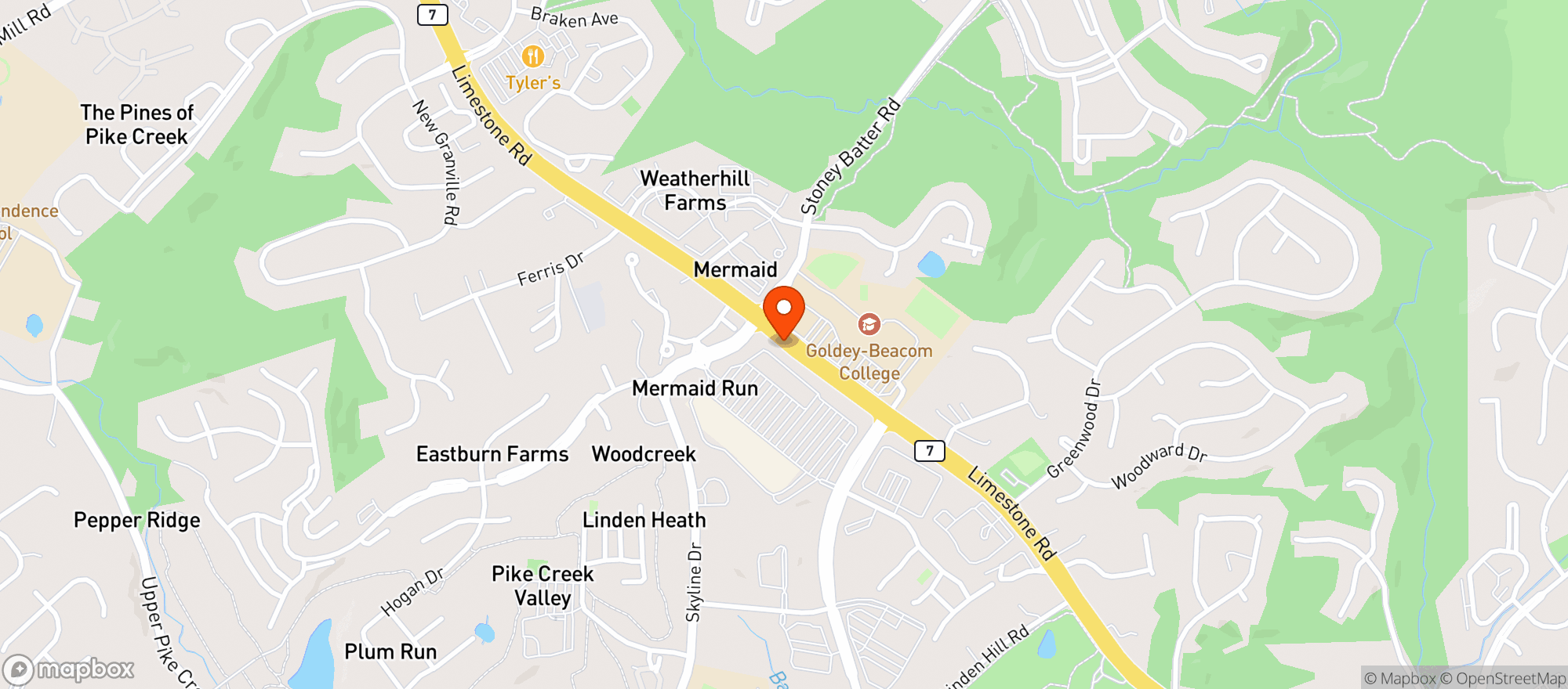 Map showing Valley Liquors
