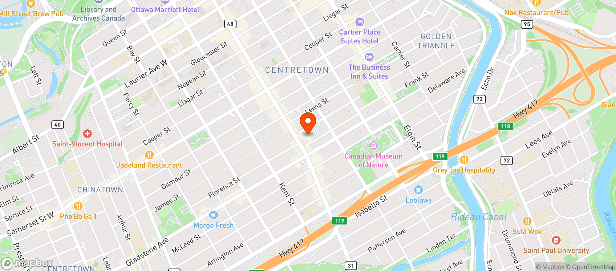 Map showing Staples
