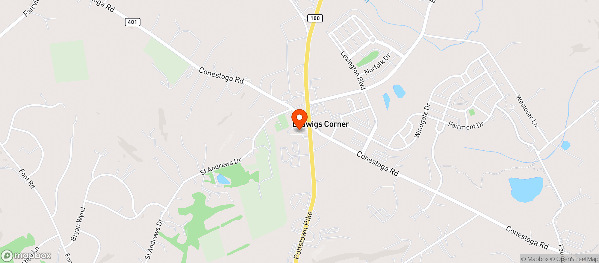 Map showing Ludwig's Village Market & Catering