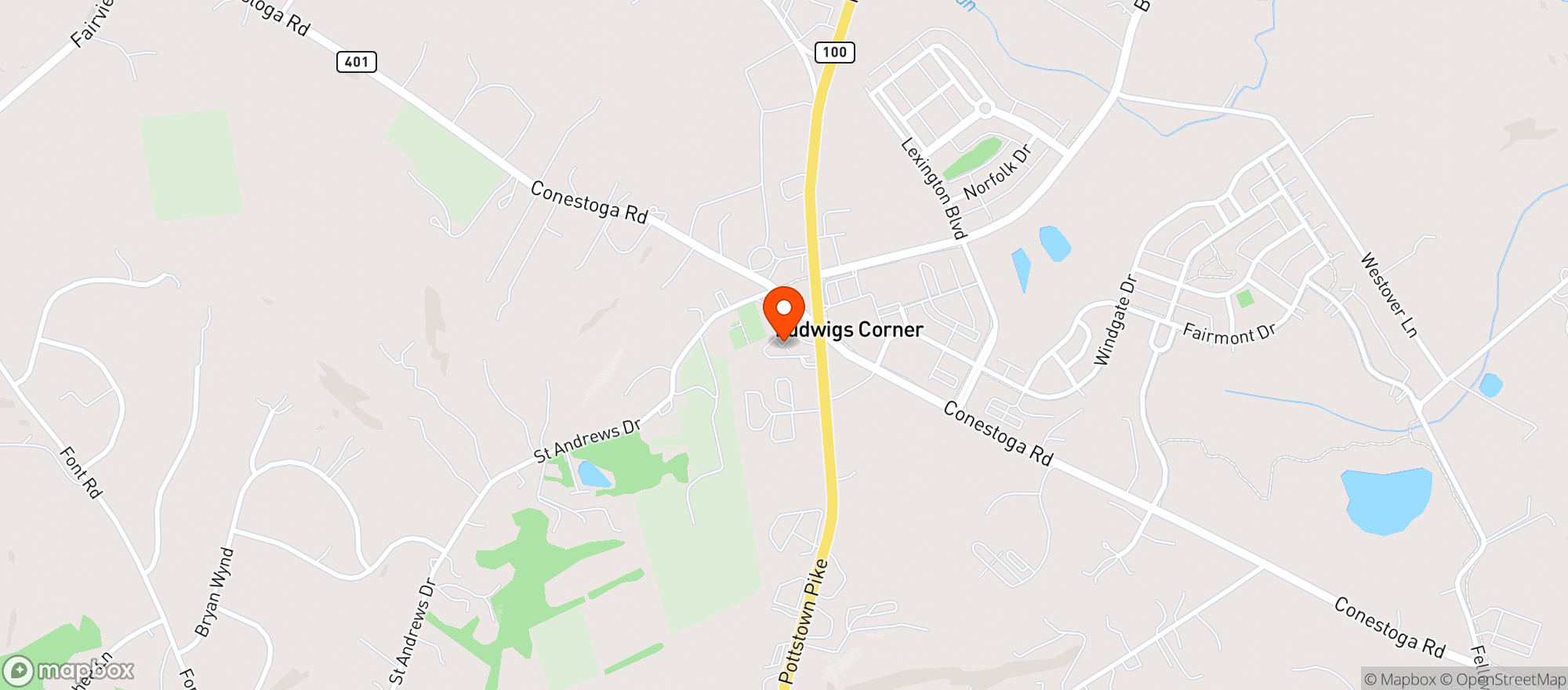 Map showing Ludwigs Inn & Oyster Bar