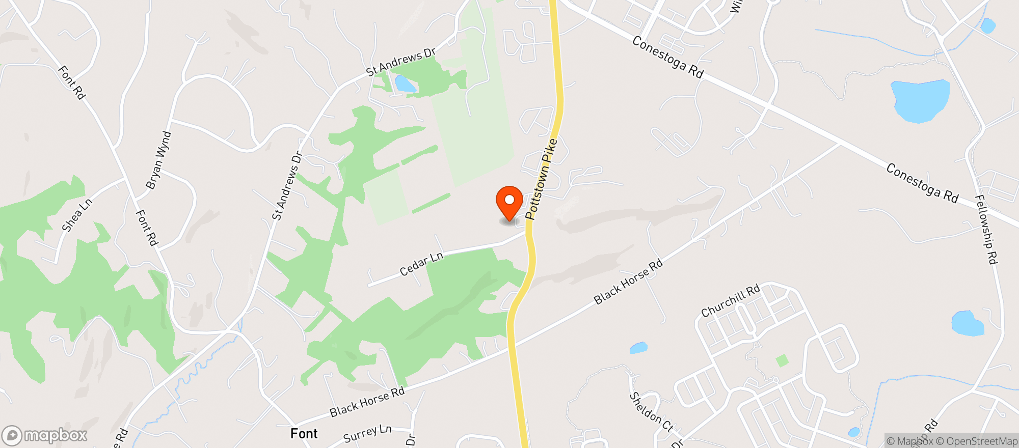 Map showing Top Of The Hill Beverage