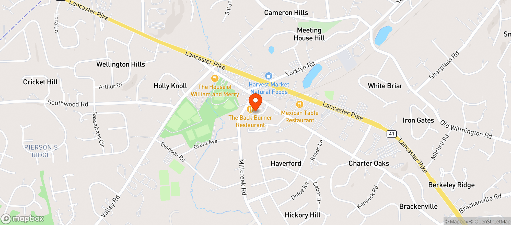 Map showing Corner Cove