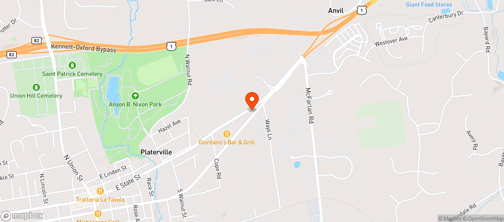Map showing Waywood Beverage, Inc