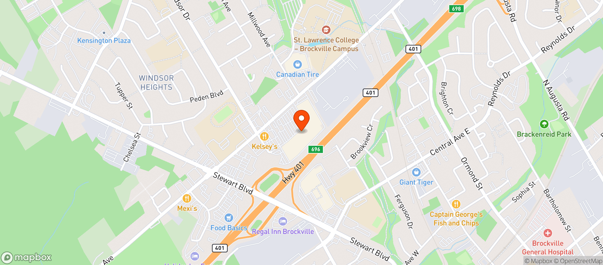 Map showing Staples